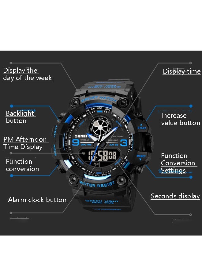 نيوترل ساعة SK-18 الرياضية المقاومة للماء للاستخدام في الهواء الطلق أنيقة وعصرية، مزودة بوظائف المؤقت والمنبه وساعة التوقيت والوظائف المضيئة. للجنسين (ملونة). - Image 4